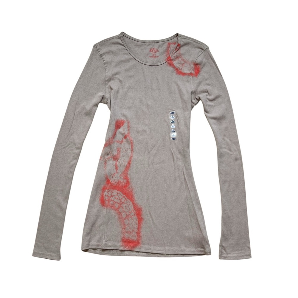 Light Brown Airbrush Long Sleeve Top